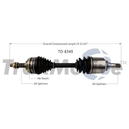 Surtrack Axle Cv Axle Shaft, To-8349 TO-8349